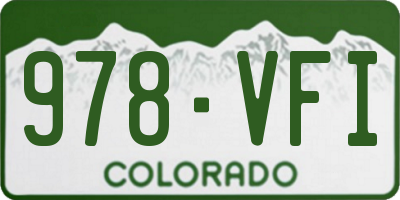 CO license plate 978VFI