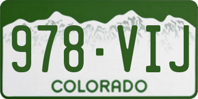 CO license plate 978VIJ