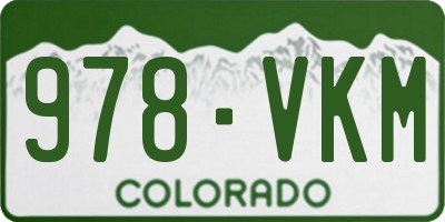 CO license plate 978VKM