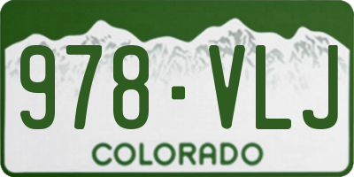 CO license plate 978VLJ