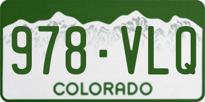 CO license plate 978VLQ
