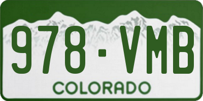 CO license plate 978VMB