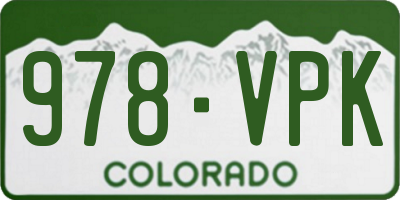 CO license plate 978VPK