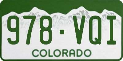 CO license plate 978VQI