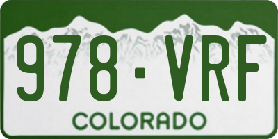 CO license plate 978VRF
