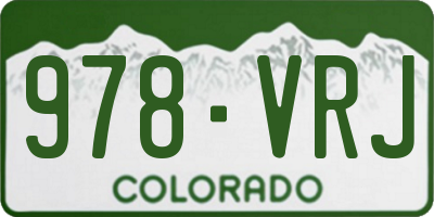 CO license plate 978VRJ