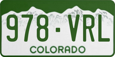 CO license plate 978VRL