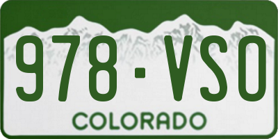 CO license plate 978VSO