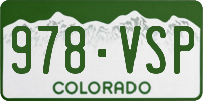 CO license plate 978VSP