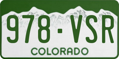 CO license plate 978VSR