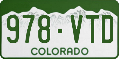 CO license plate 978VTD