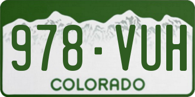 CO license plate 978VUH