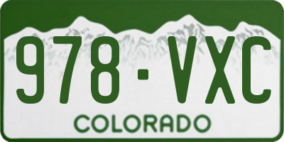 CO license plate 978VXC