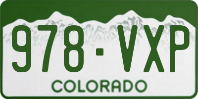 CO license plate 978VXP