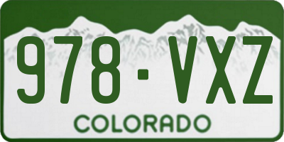 CO license plate 978VXZ