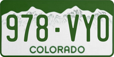 CO license plate 978VYO
