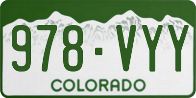 CO license plate 978VYY