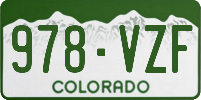 CO license plate 978VZF