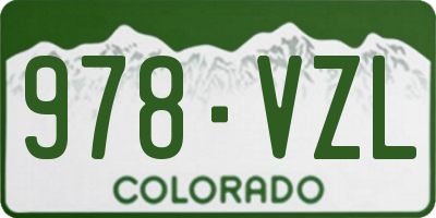CO license plate 978VZL