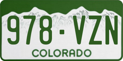 CO license plate 978VZN