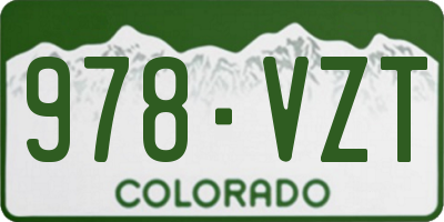 CO license plate 978VZT
