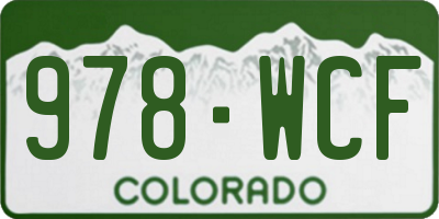 CO license plate 978WCF