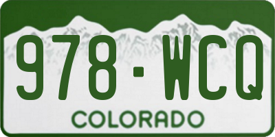 CO license plate 978WCQ