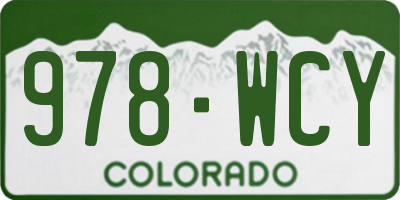 CO license plate 978WCY