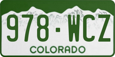 CO license plate 978WCZ