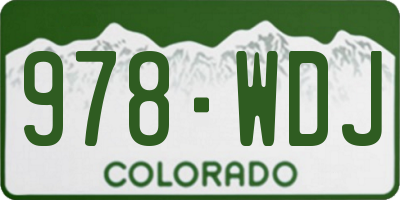 CO license plate 978WDJ