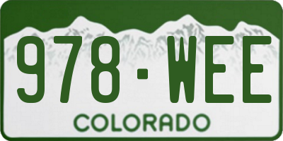 CO license plate 978WEE