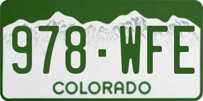 CO license plate 978WFE