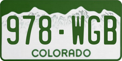 CO license plate 978WGB