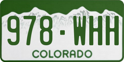 CO license plate 978WHH