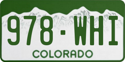 CO license plate 978WHI