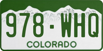 CO license plate 978WHQ