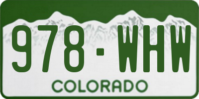 CO license plate 978WHW