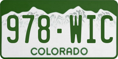 CO license plate 978WIC