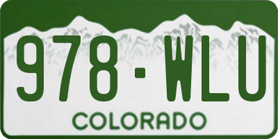 CO license plate 978WLU