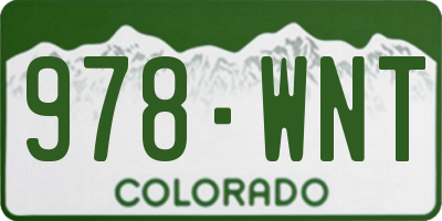 CO license plate 978WNT