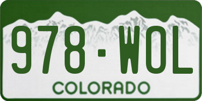 CO license plate 978WOL