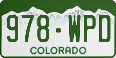 CO license plate 978WPD