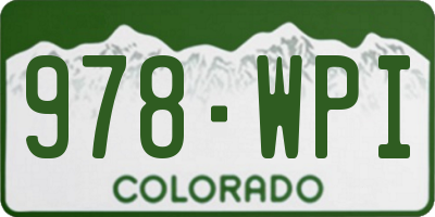CO license plate 978WPI