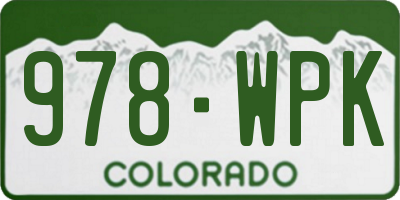 CO license plate 978WPK