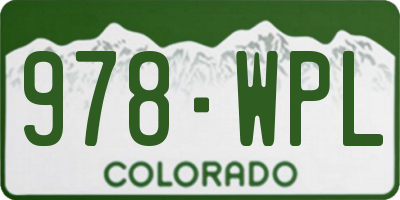 CO license plate 978WPL