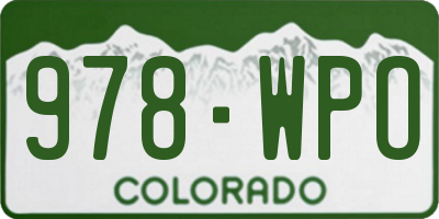 CO license plate 978WPO