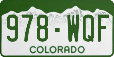 CO license plate 978WQF