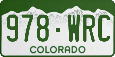 CO license plate 978WRC