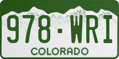 CO license plate 978WRI