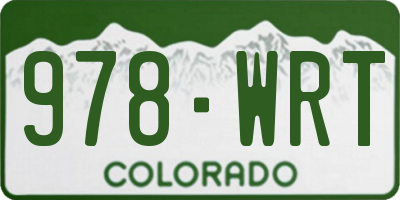 CO license plate 978WRT